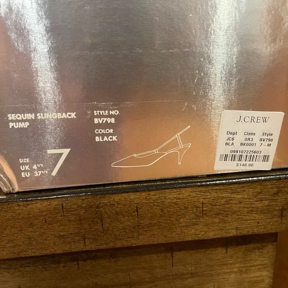 Jcrew Collection Leona sequin slingback heel size 7 new - Picture 5 of 5